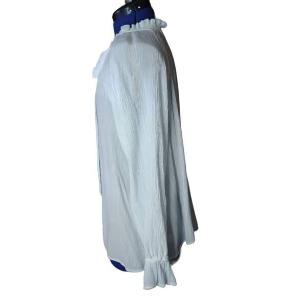 Wonderly Women's Long Sleeve Woven Peasant Casual Top Blue Medium - Picture 2 of 7